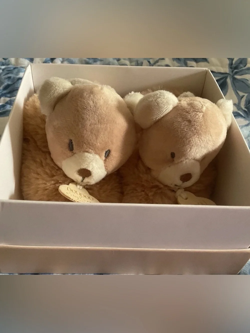 NWT TEDDY BEAR Baby Bootie Slippers Baby 0-6 months Doudou Et Compagnie Paris